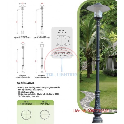 Cột đèn trang trí sân vườn Bamboo